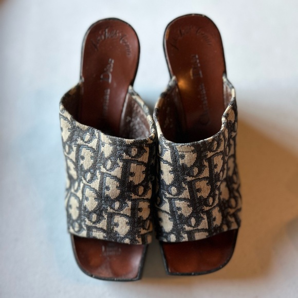Vintage Christian Dior Trotter Diorissimo Wedges Sandals - Picture 2 of 7